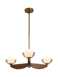 MADE Layla 3 Arm Wood Ceiling Light with Adjustable Glass Orbs