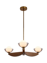 MADE Layla 3 Arm Wood Ceiling Light with Adjustable Glass Orbs
