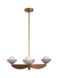 MADE Layla 3 Arm Wood Ceiling Light with Adjustable Glass Orbs