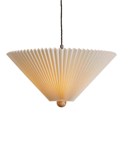 MADE Lila Pleated Shade Ceiling Light, Cream, Cream