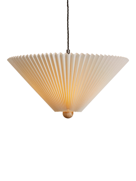 MADE Lila Pleated Shade Ceiling Light, Cream, Cream