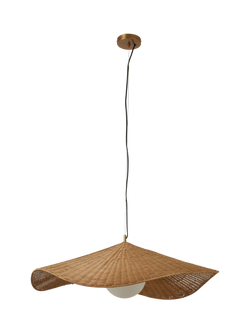 MADE Matara Woven Bamboo Pendant Ceiling Light, Cream, Cream