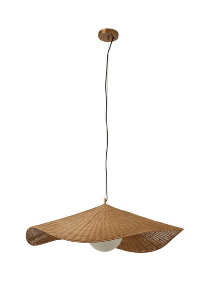 MADE Matara Woven Bamboo Pendant Ceiling Light, Cream, Cream