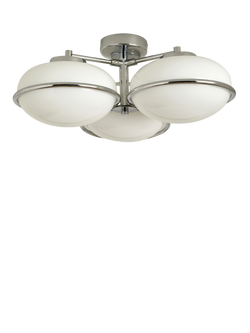MADE Piper 3 Lamp Flush Ceiling Light, Chrome, Metallics