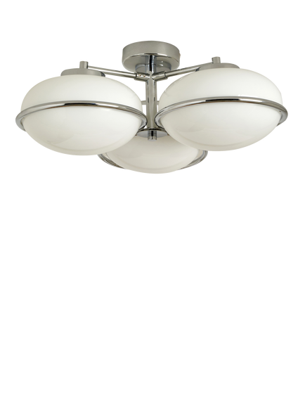 MADE Piper 3 Lamp Flush Ceiling Light, Chrome, Metallics