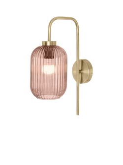 MADE Briz Textured Glass Wall Light, Pink, Pink