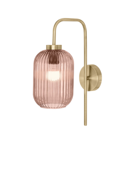 MADE Briz Textured Glass Wall Light, Pink, Pink