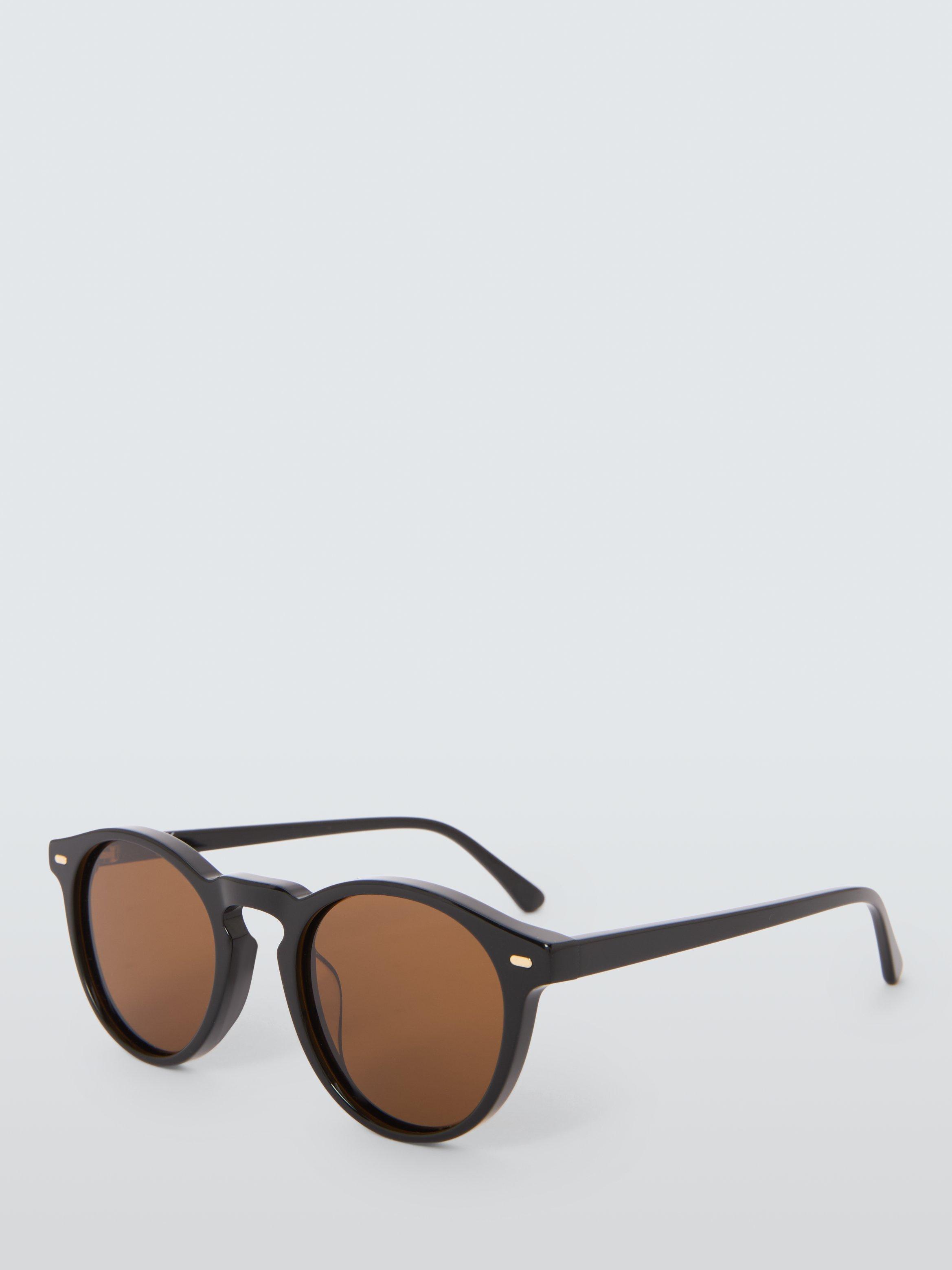 Product image 1 of 4, which shows John Lewis Round Polarised Sunglasses, Dark Brown