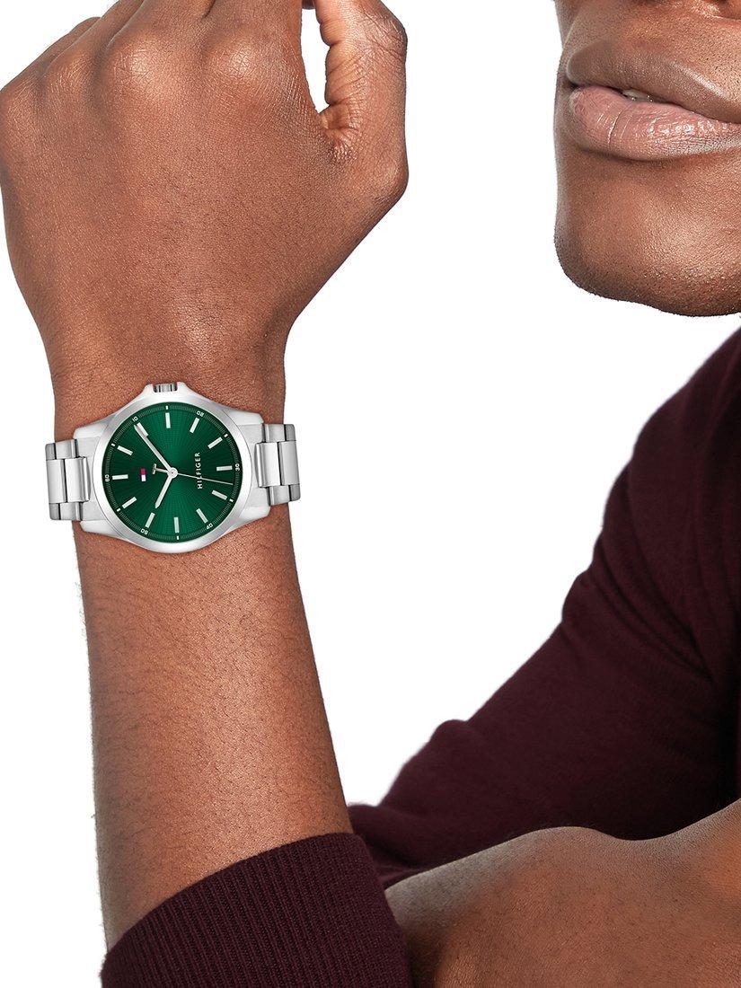 Product image 4 of 5, which shows Tommy Hilfiger 1710672 Men's Bracelet Strap Watch, Green