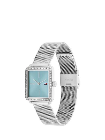 Tommy Hilfiger 1782789 Women's Tea Crystal Mesh Strap Watch, Bliue - view 2, Blue