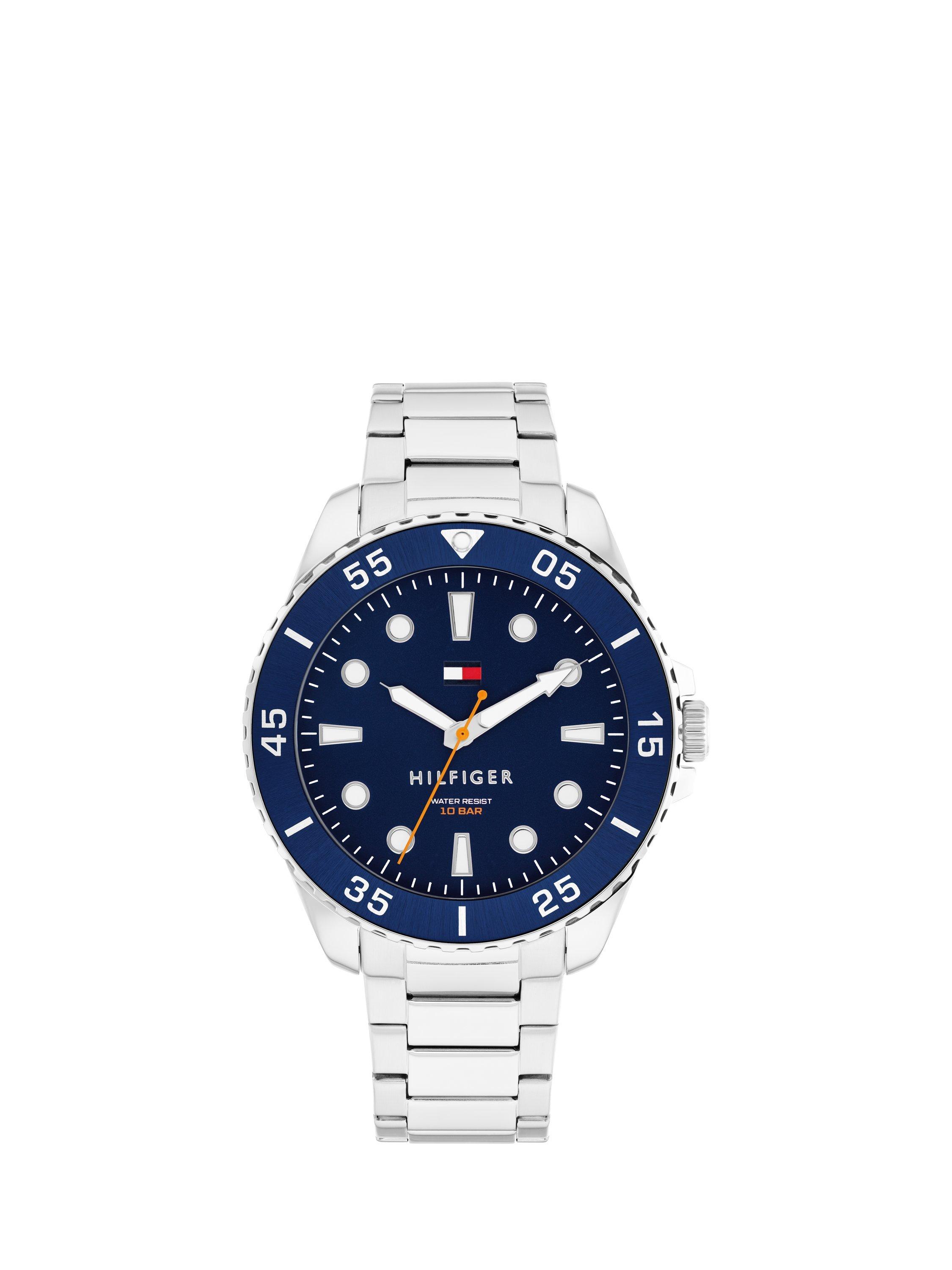Product image 1 of 5, which shows Tommy Hilfiger 1792202 Men's Bracelet Strap Watch, Silver/Blue