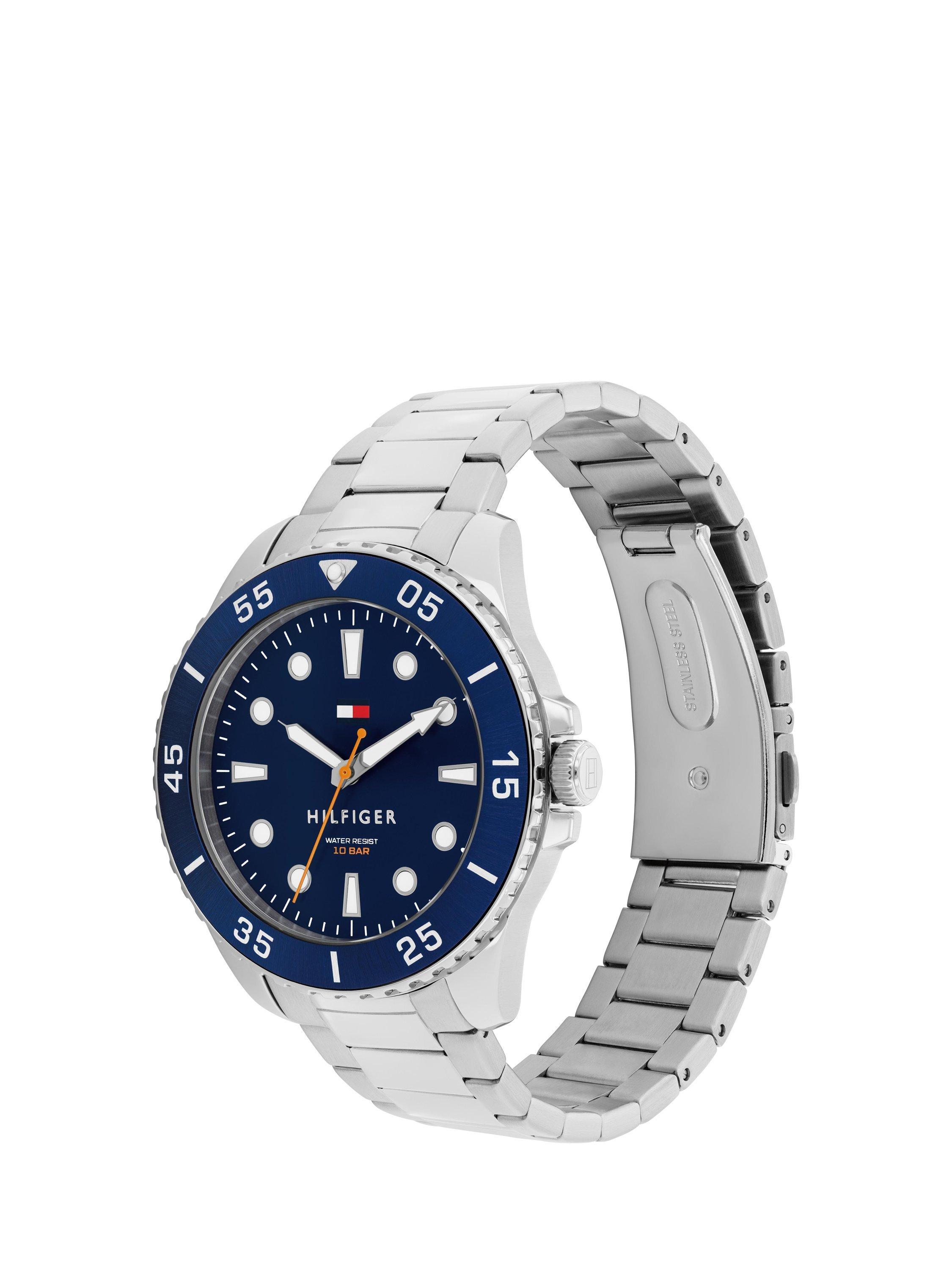 Product image 2 of 5, which shows Tommy Hilfiger 1792202 Men's Bracelet Strap Watch, Silver/Blue