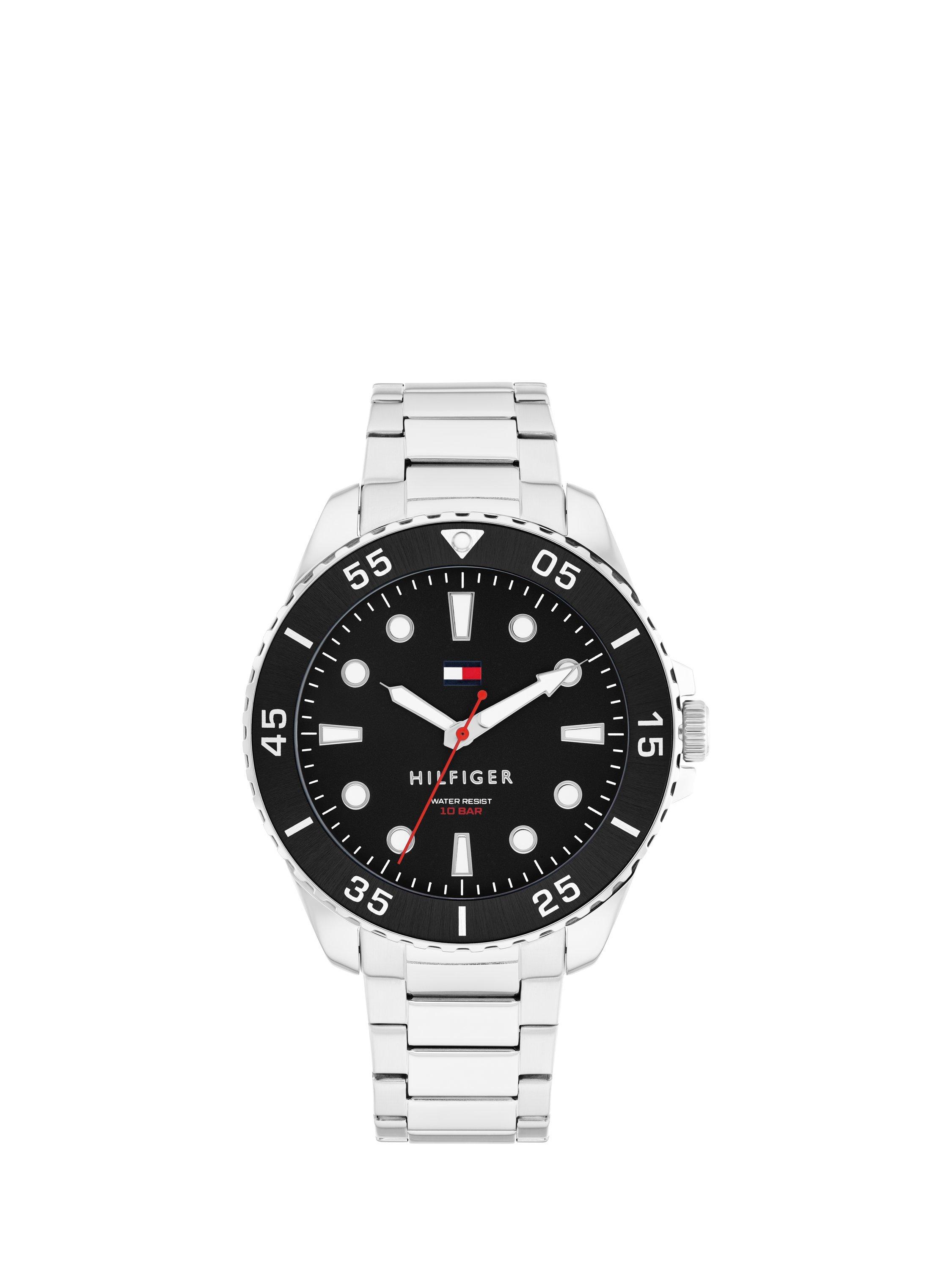 Product image 1 of 5, which shows Tommy Hilfiger 1792203 Men's Bracelet Strap Watch, Silver/Black