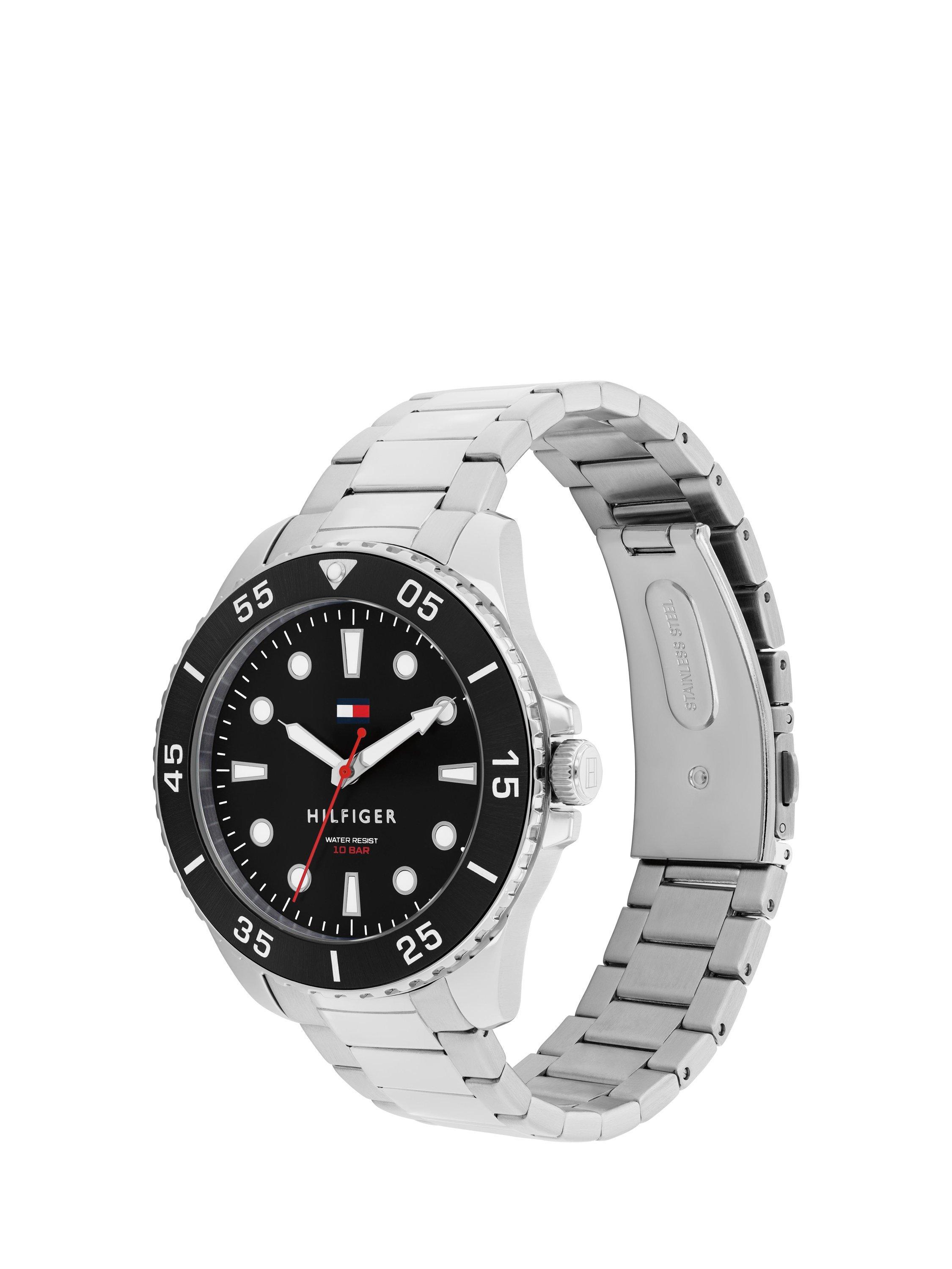 Product image 2 of 5, which shows Tommy Hilfiger 1792203 Men's Bracelet Strap Watch, Silver/Black