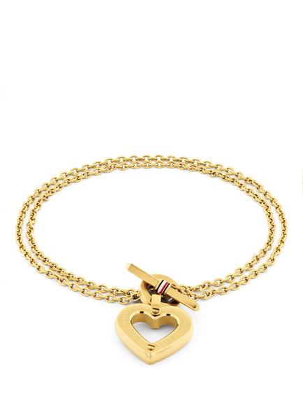 Tommy Hilfiger Heart Pendant Chain Bracelet, Gold, Gold