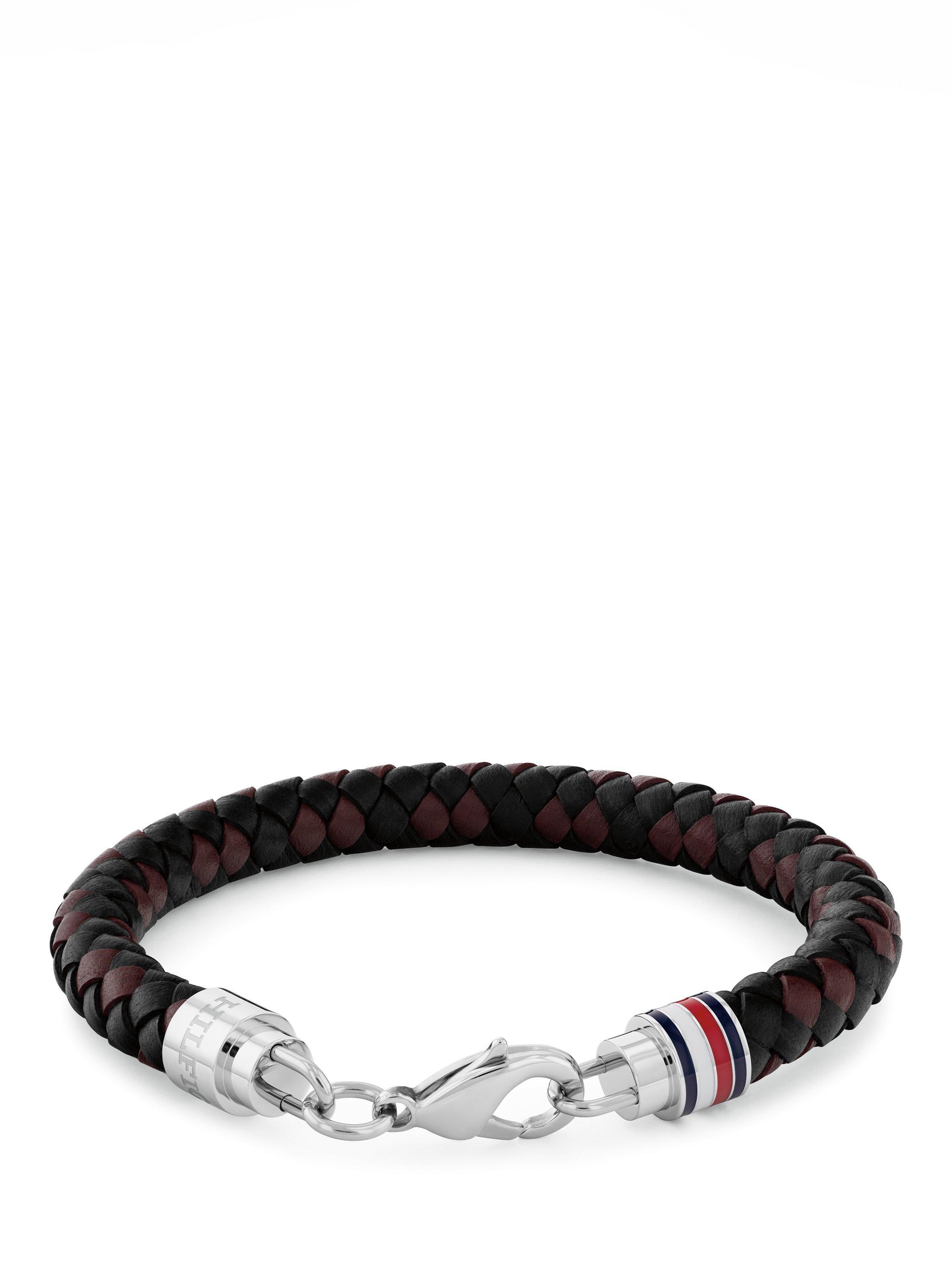Product image 1 of 3, which shows Tommy Hilfiger Braided Leather Bracelet, Black
