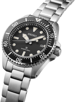 Seiko SNE597P1 Men's Prospex Solar Diver's Bracelet Strap Watch, Black - view 2, Black