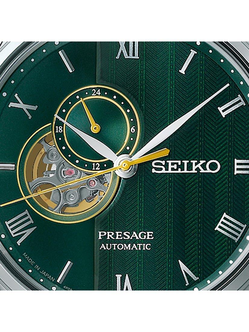 Product image 2 of 5, which shows Seiko Men's Presage Japanese Zen Gardens' Automatic Heartbeat Bracelet Strap Watch, SSA463J1 Silver/Green