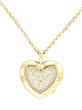 Coach 14504513 Heart and Tea Rose Watch Necklace, Gold
