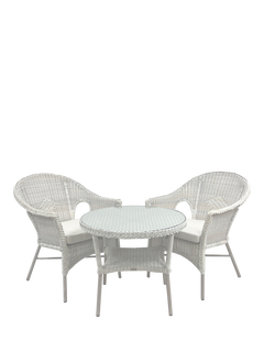 Daro Cebu 2-Seater Garden Bistro Table & Chairs Set, Antique White Wash
