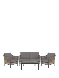 Daro Langley 4-Seater Garden Lounge Set, Black, Black