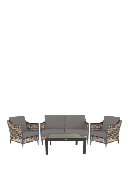 Daro Langley 4-Seater Garden Lounge Set, Black, Black