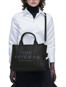 Marc Jacobs Leather The Medium Tote Bag - view 2, Black