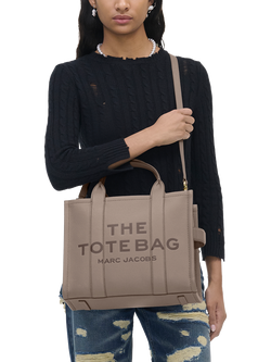 Marc Jacobs Leather The Medium Tote Bag - view 2, Cement