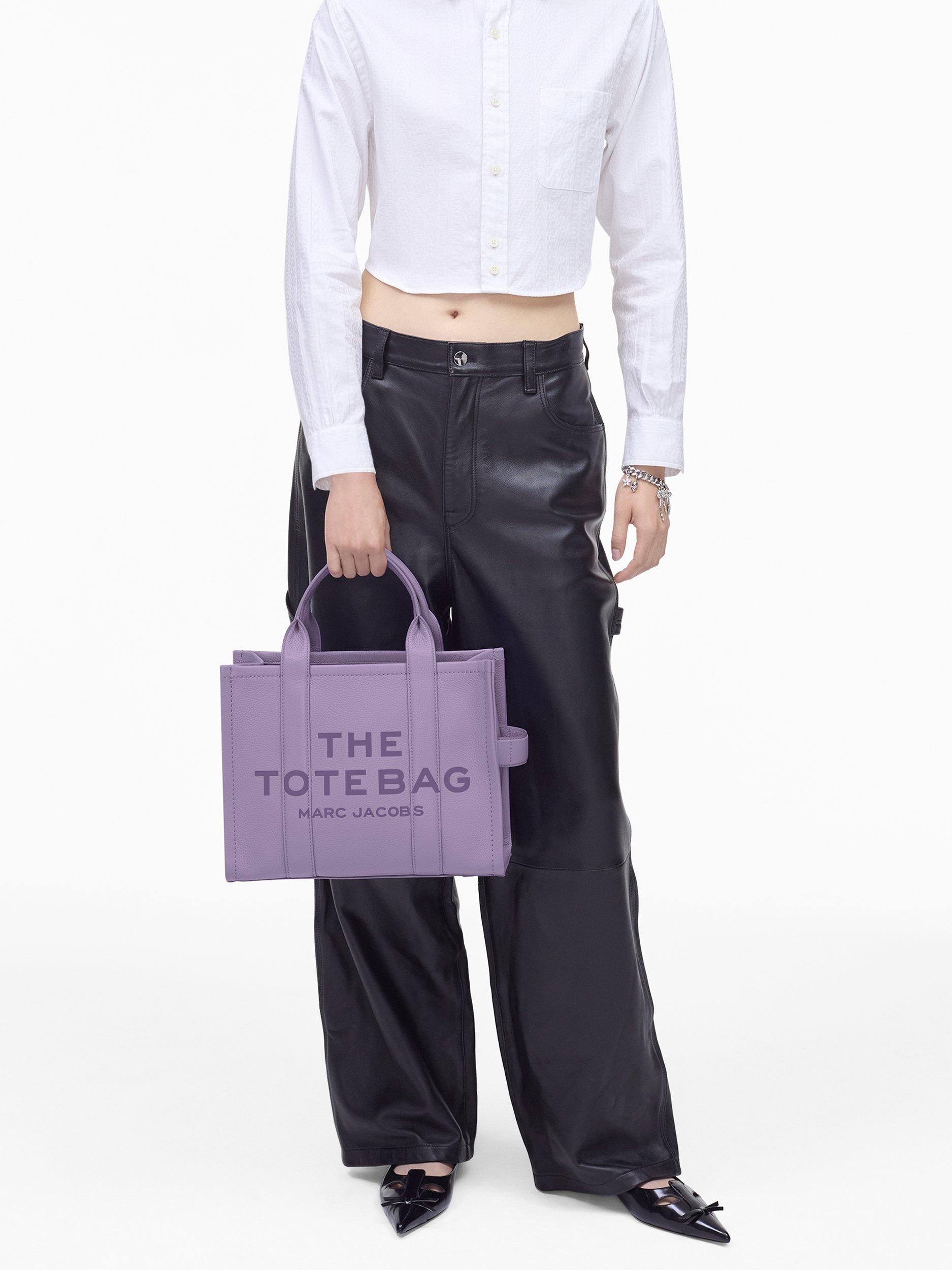Product image 9 of 9, which shows Marc Jacobs Leather The Medium Tote Bag, Lilac