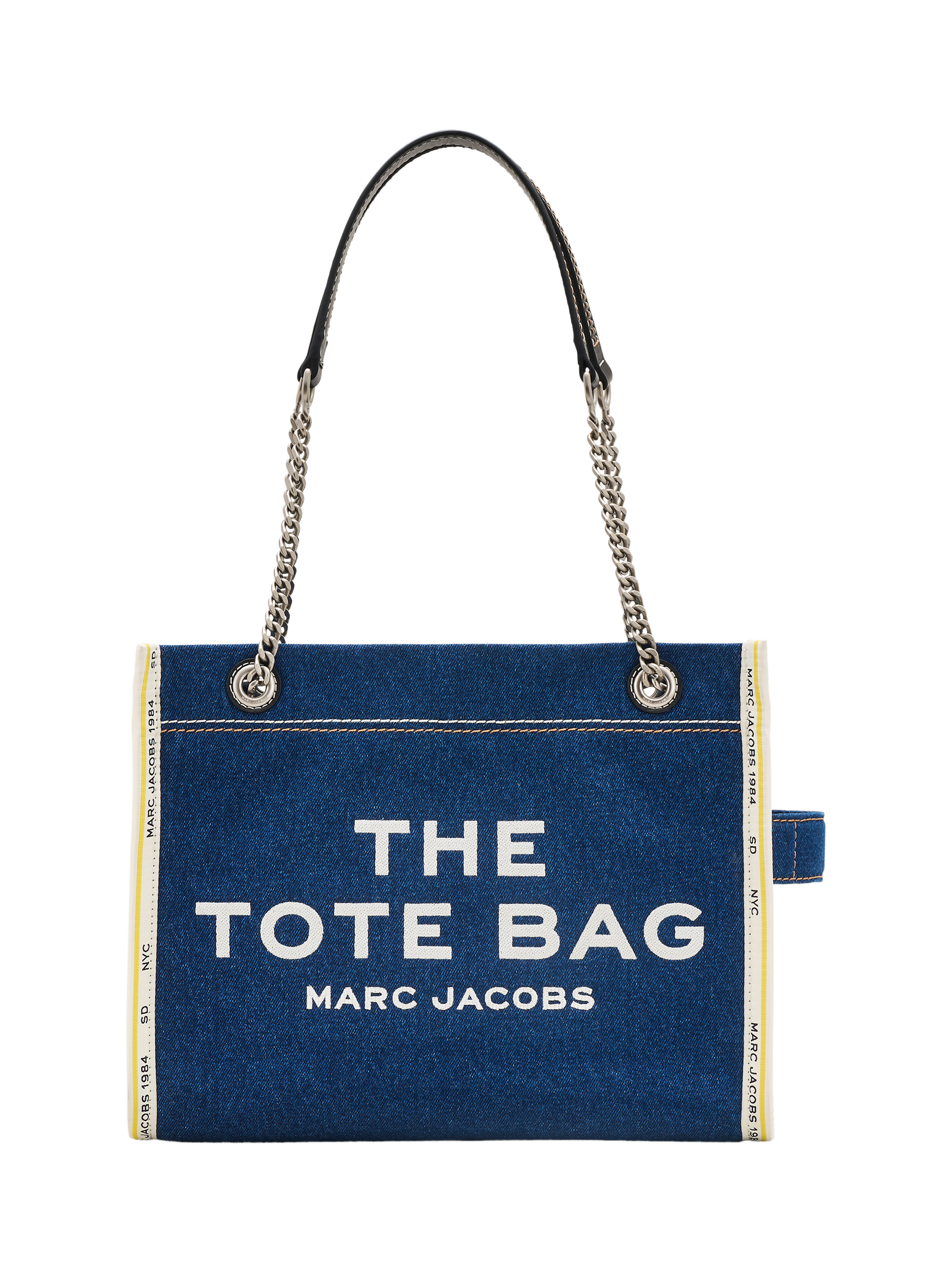 Product image 1 of 10, which shows Marc Jacobs Denim The Medium Tote Bag, Dark Wash