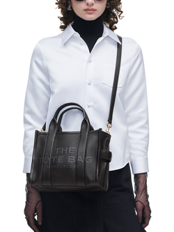 Marc Jacobs Leather The Small Tote Bag - view 2, Black