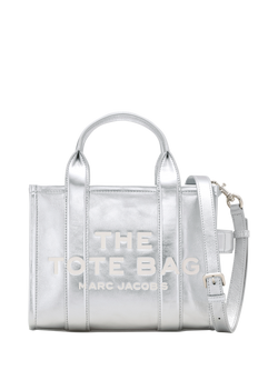 Marc Jacobs Metallic Leather The Small Tote Bag, Silver, Metallic Silver