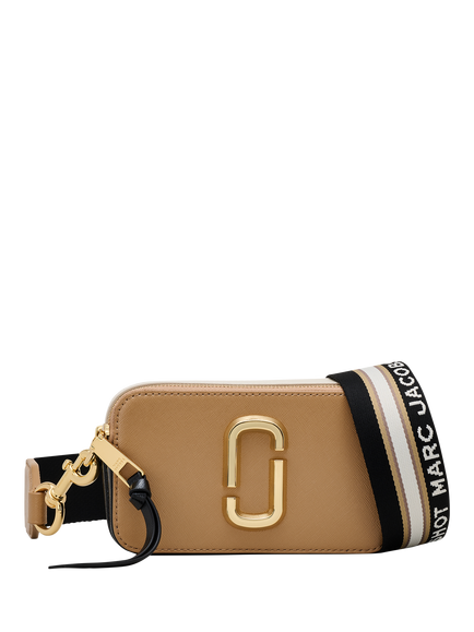 Marc Jacobs Leather Snapshot Crossbody Bag, Black, Camel Multi