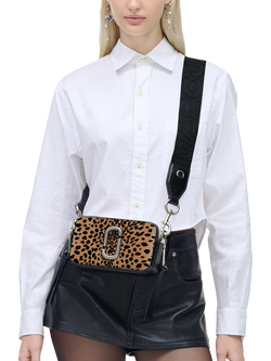 Marc Jacobs Cheetah Leather Snapshot Crossbody Bag, Black Multi - view 2, Black Multi