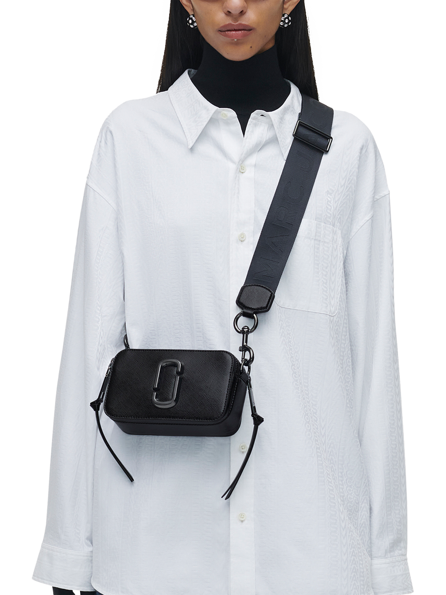 Product image 2 of 9, which shows Marc Jacobs Leather Snapshot Crossbody Bag, Black