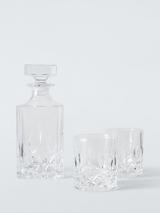 John Lewis Paloma Opera Crystal Glass 750ml Decanter & 2 Tumblers Gift Set, Clear