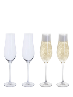 Dartington Crystal Juliet Champagne Glass Flute, Set of 4, 200ml, Clear, Clear