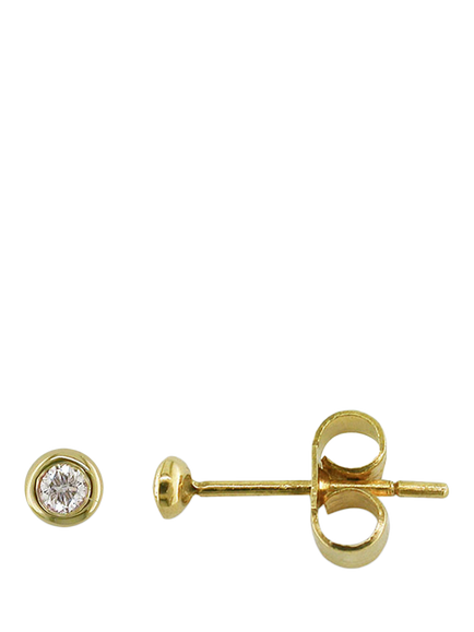 E.W Adams 9ct Yellow Gold Diamond Stud Earrings and Pendant Necklace Jewellery Set, Gold, Gold