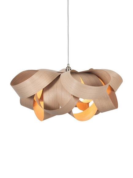 Tom Raffield Bloom Large Wood Pendant Ceiling Light, Oak, Oak