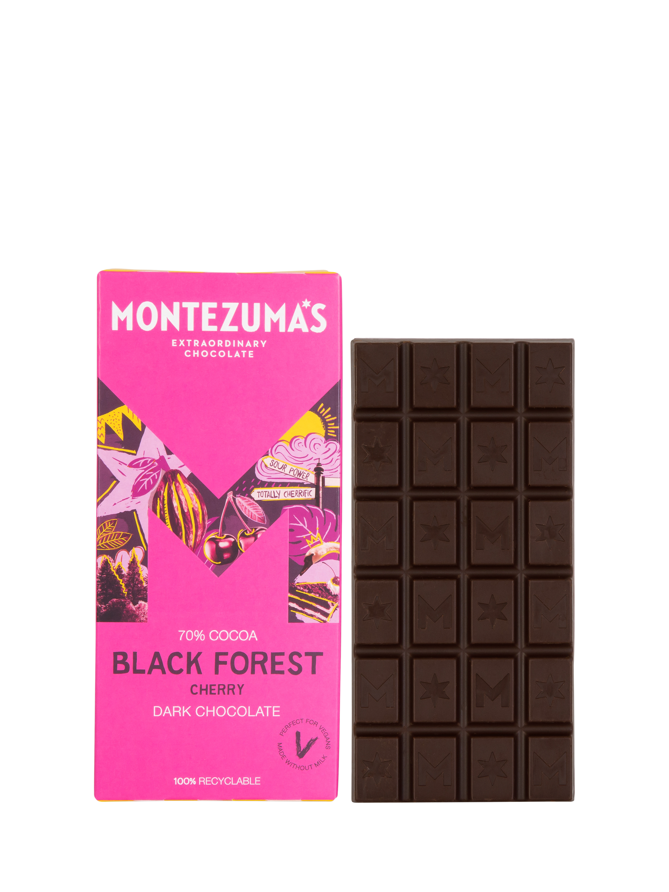 Montezuma's Black Forest Dark Chocolate Bar, 90g