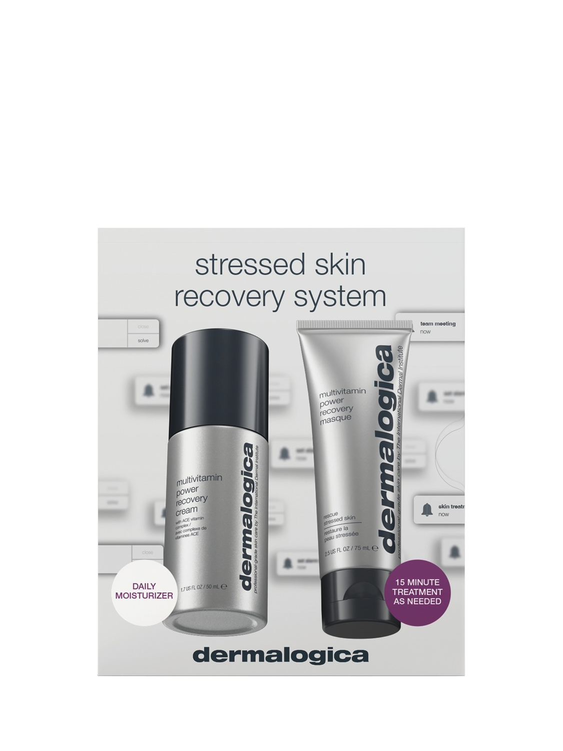 Product image 2 of 5, which shows Dermalogica Stressed Skin Recovery System Skincare Gift Set