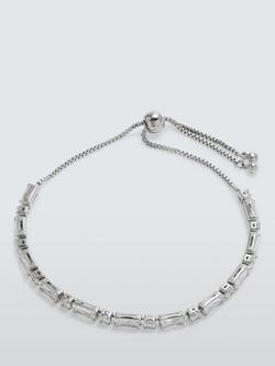 John Lewis Cubic Zirconia Toggle Bracelet, Silver, Silver