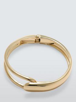 John Lewis Hollow And Domed Overlapping Polished Hinged Bracelet, Gold