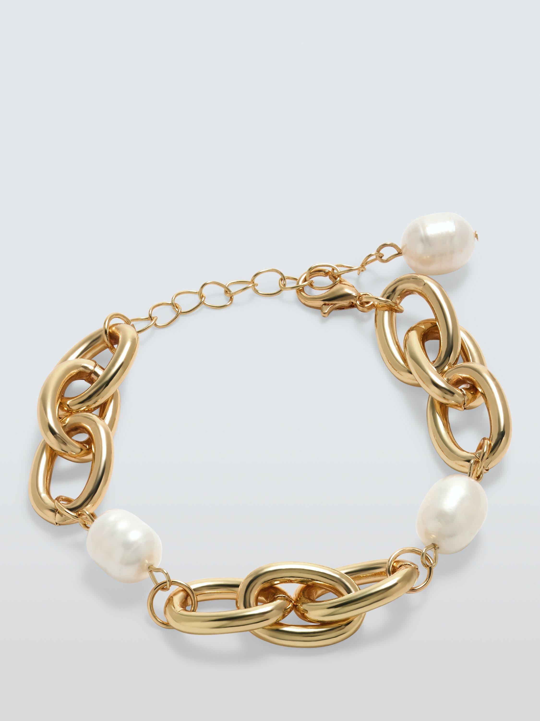 Product image 1 of 4, which shows John Lewis Pearl Link Bracelet, Gold