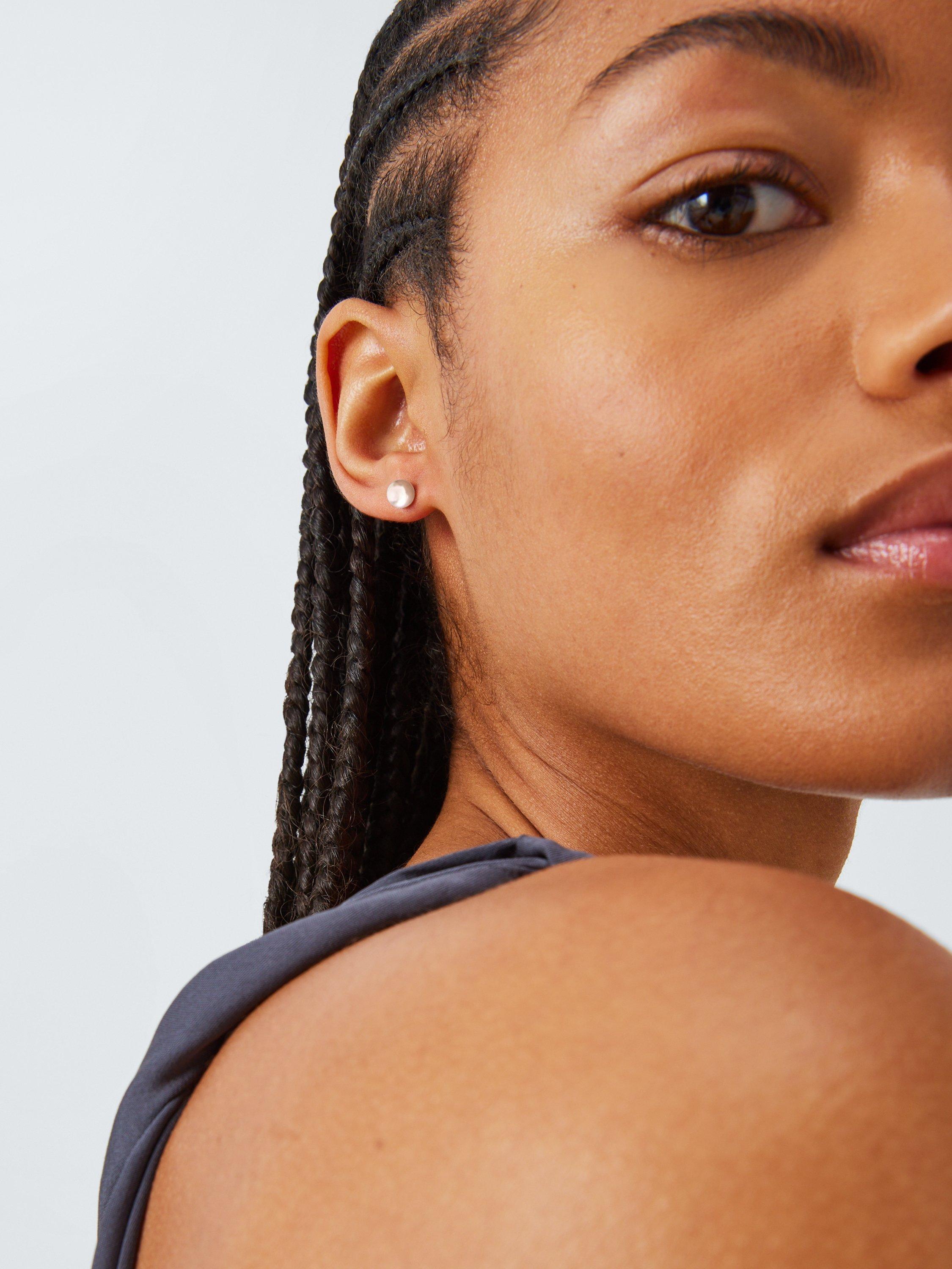 Product image 2 of 4, which shows John Lewis Faux Pearl Stud Earrings, Pack of 3