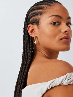 John Lewis Hoop Earrings Trio Set, Gold - view 2, Gold