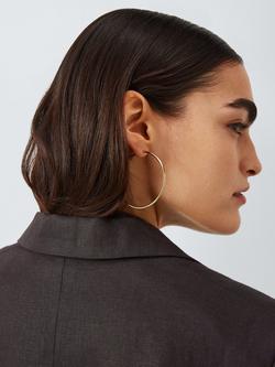 John Lewis Polished Hoop Earrings - view 2, Gold