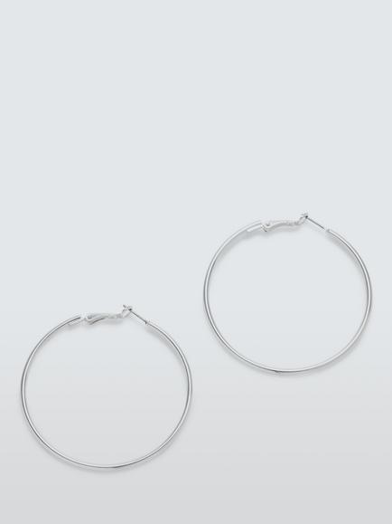 John Lewis Polished Hoop Earrings, Silver