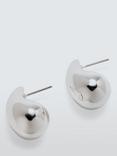 John Lewis Domed Teardrop Stud Earrings, Silver