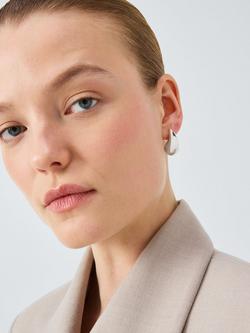 John Lewis Domed Teardrop Stud Earrings - view 2, Silver